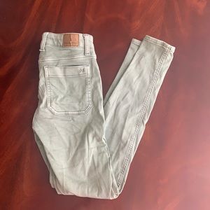 American Eagle Hi-Rise Jeggings Sz 0 Light Green
